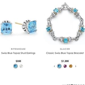 LAGOS Swiss Blue topaz bracelet and earrings